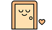 A smiling doorway with a small heart, showing a warm, welcoming transition into the day.