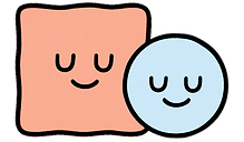 A calm skin patch beside a soft bubble.