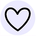 A simple outlined heart with three soft lines above it, suggesting calm, care, and emotional support.
