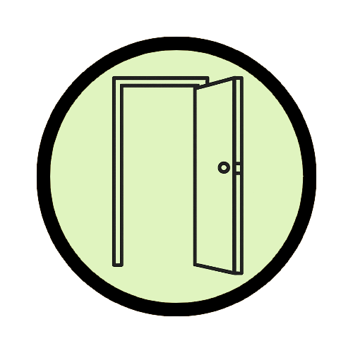 Open door icon representing feeling socially open