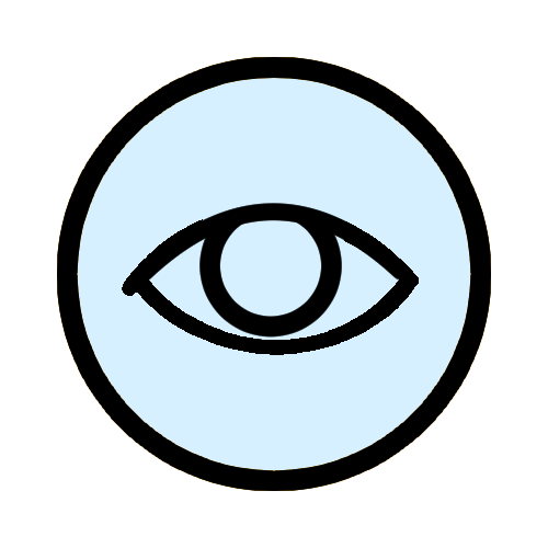 A single eye symbol representing eye sensations or visual feelings.