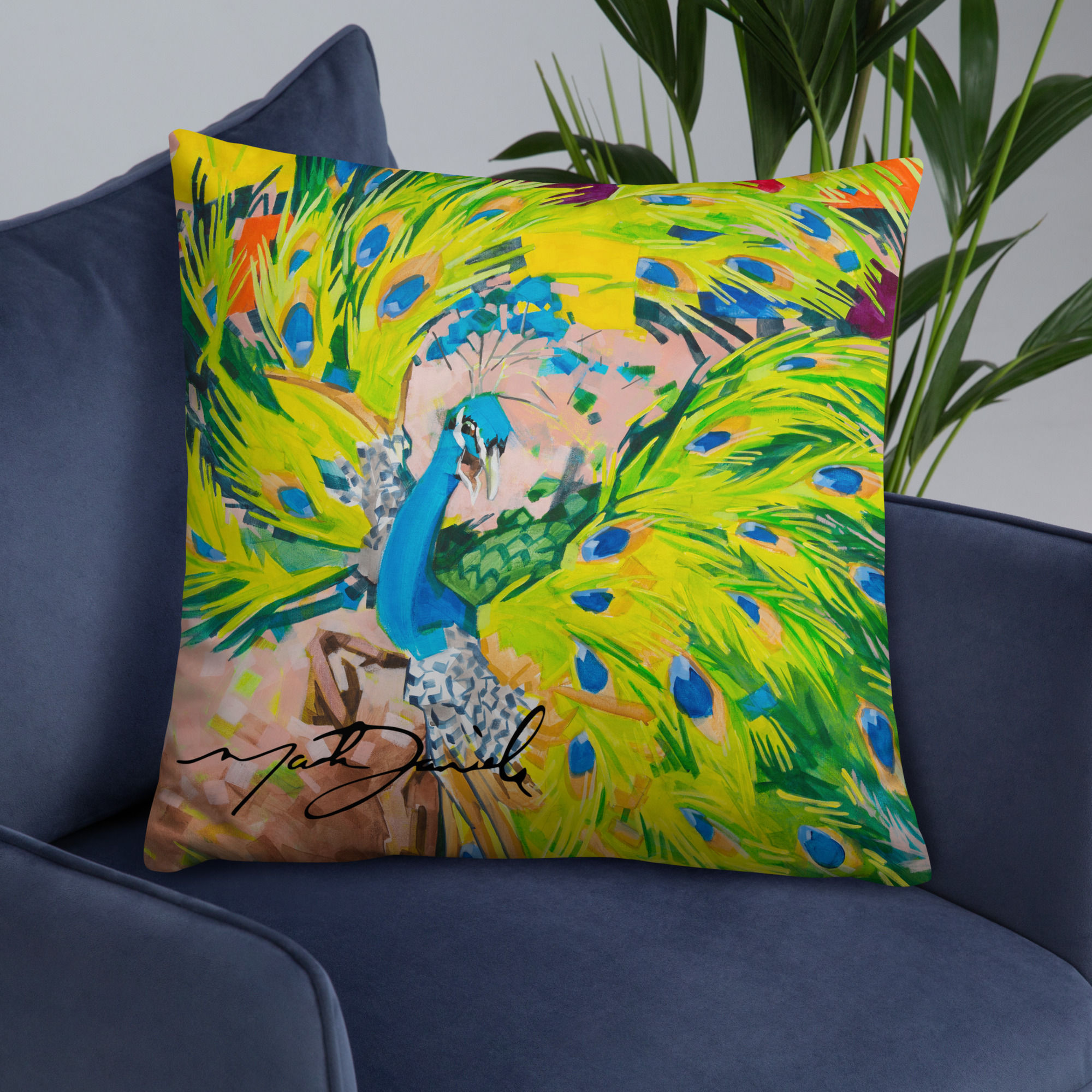 Peacock Folklórico Pillow