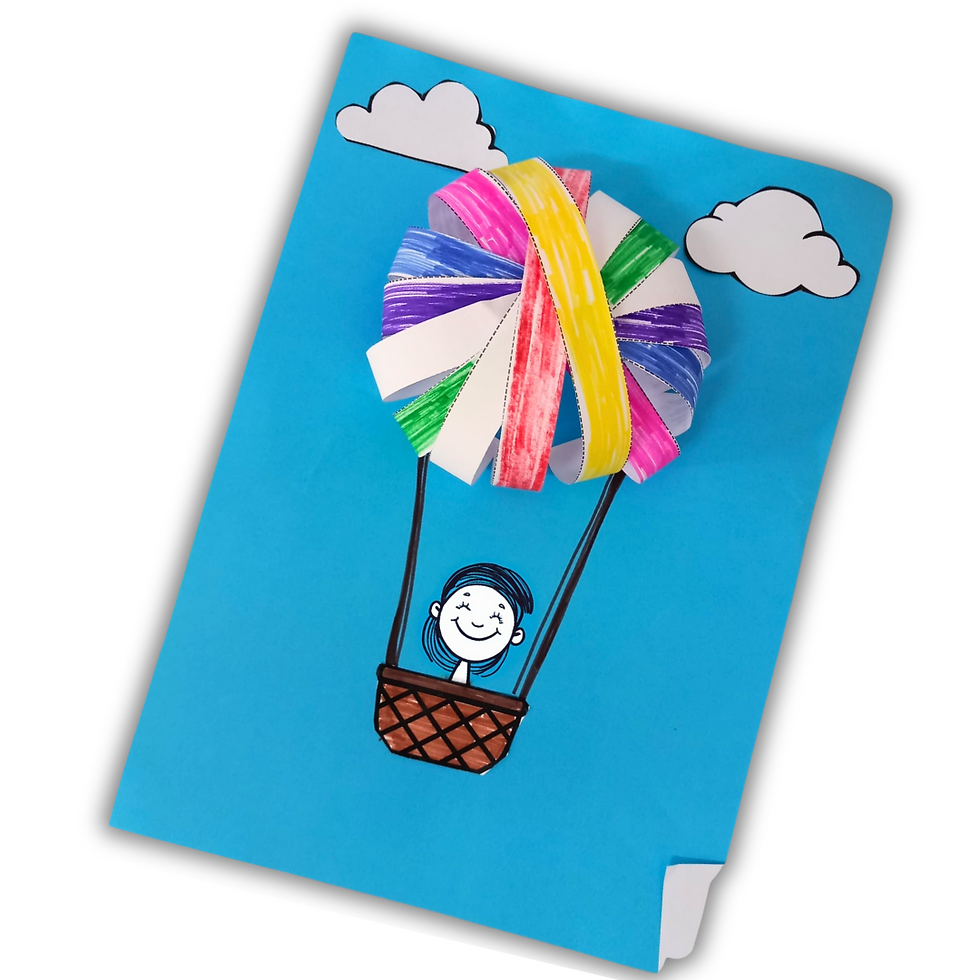 Miniatură: Balon zburător – Activitate creativă 3D (PDF printabil)