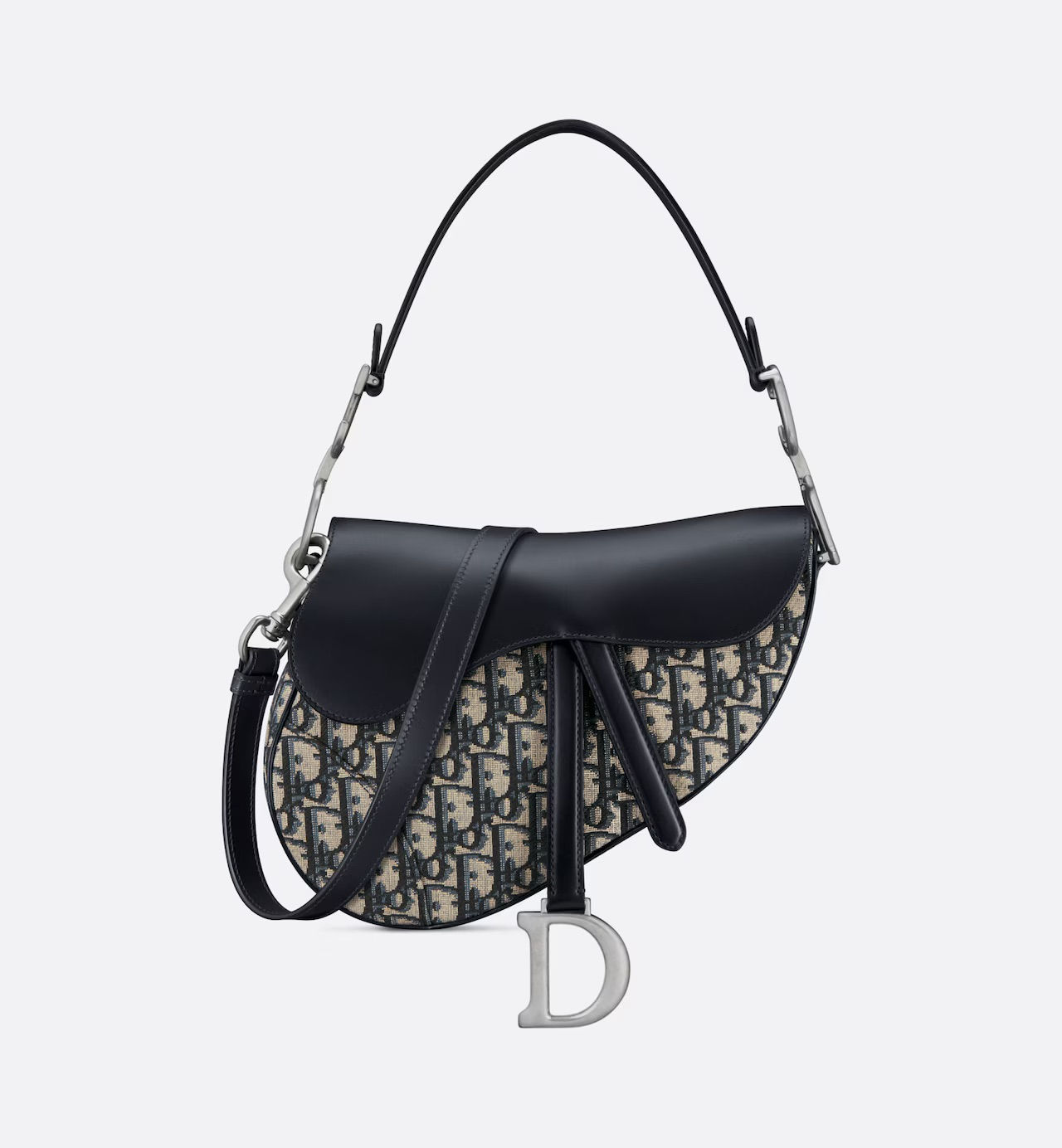 CHRISTIAN DIOR - Saddle Bag with Strap Blue Dior Oblique