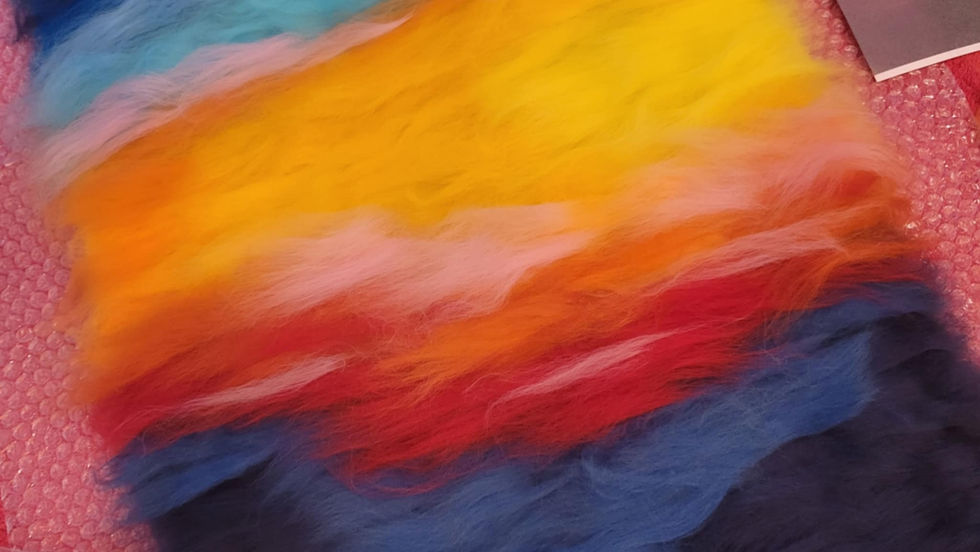 The initial fiber layout before bling fibers are added.