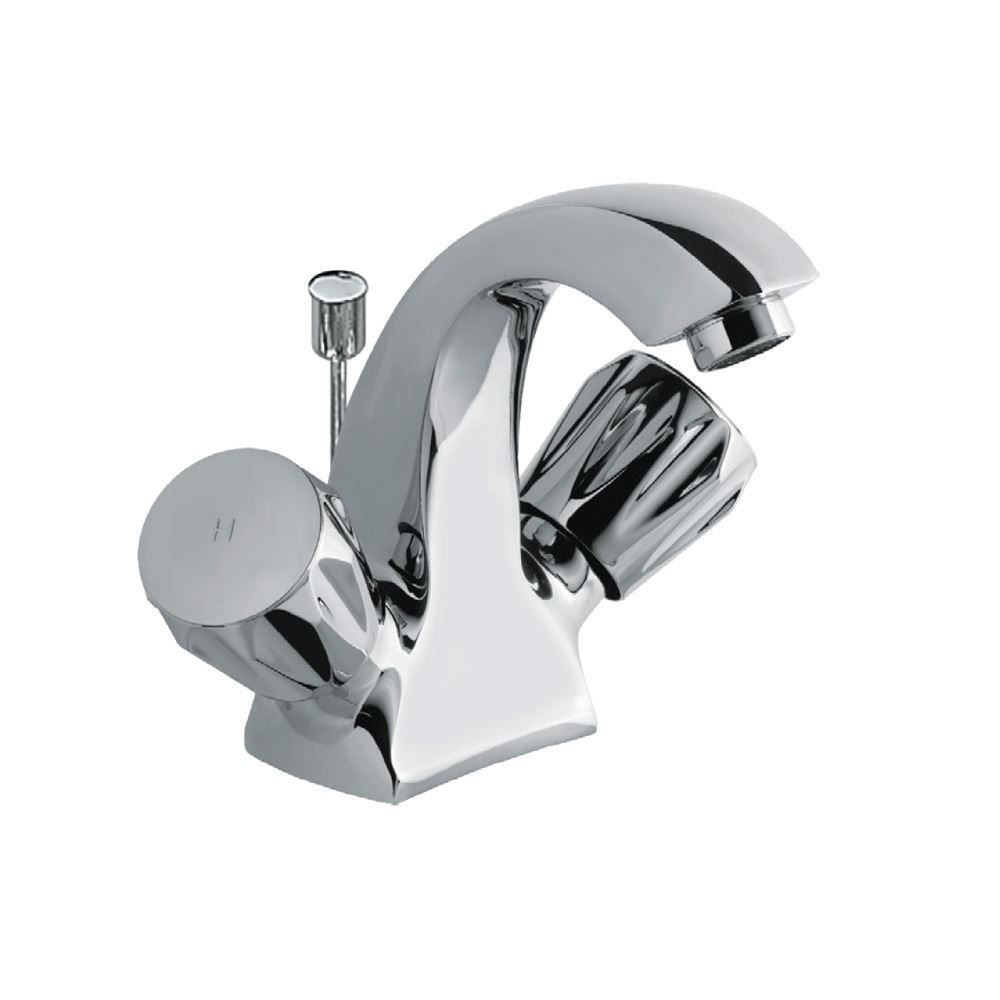 Monoblock Basin Mixer with Popup Waste