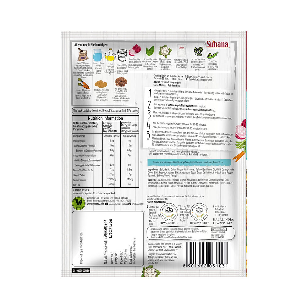 Thumbnail: Suhana Vegetable Biryani Mix 50g