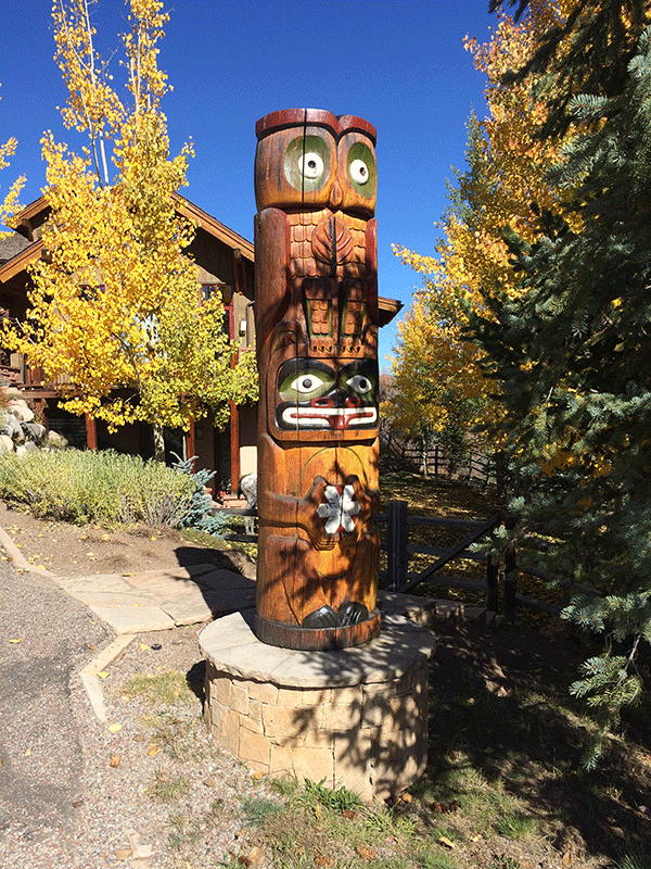 Nye Driveway Totem Poles