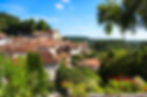Village in the French countryside with stone houses.