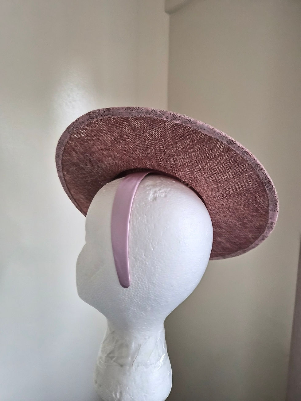 Thumbnail: F121 - Blush Rose Lace Fascinator