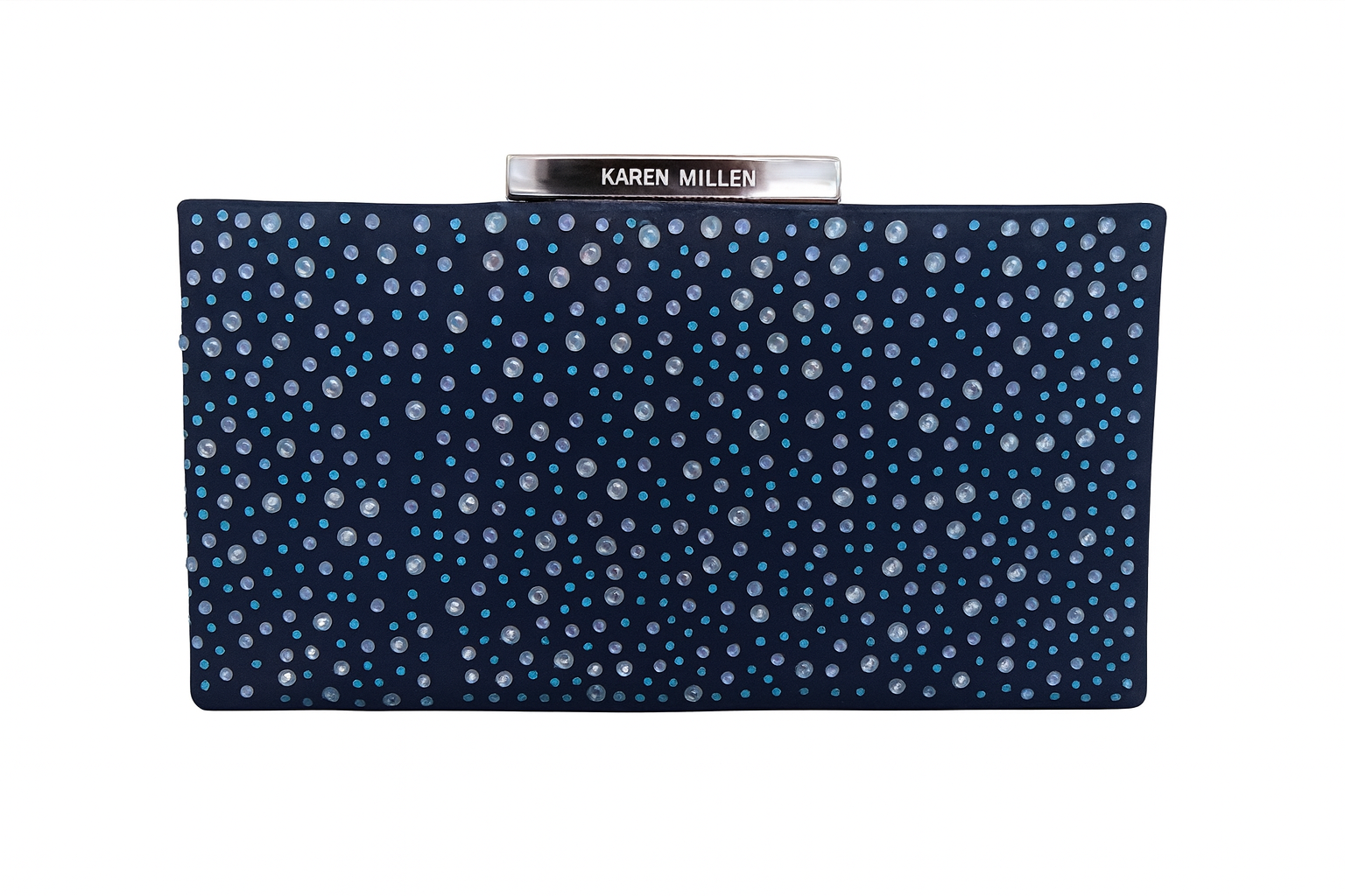 B90 - Karen Millen Navy Crystal Clutch Bag