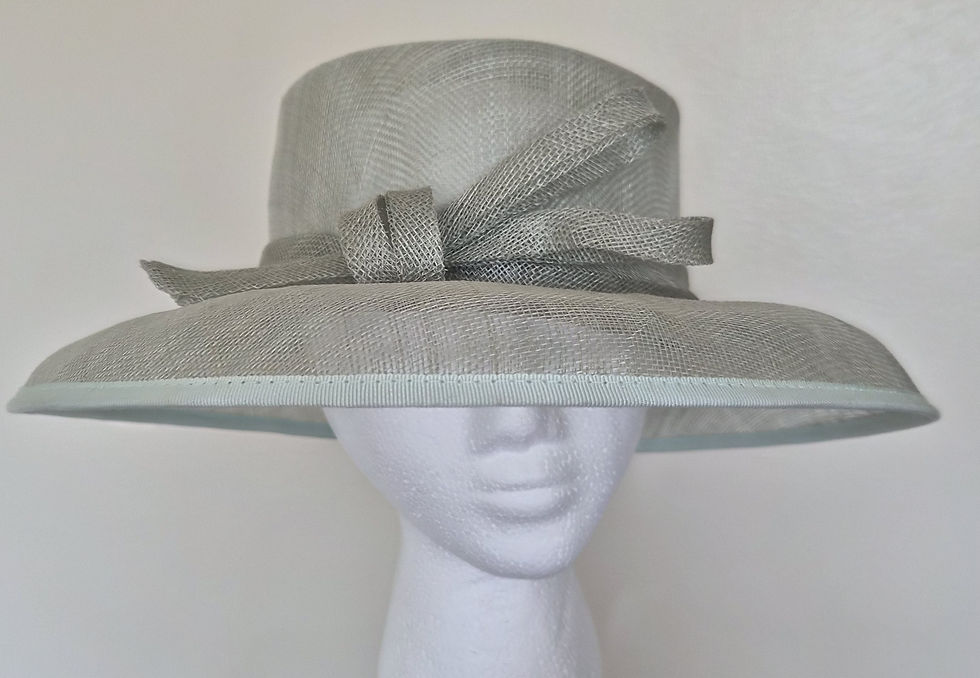 Thumbnail: H142 - Marks & Spencer Pale Mint Occasion Hat with Wide Brim Detail