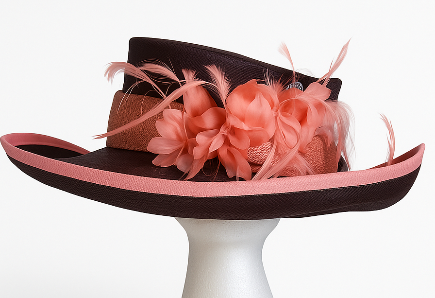 H88 - Black and Coral Jacques Vert Hat