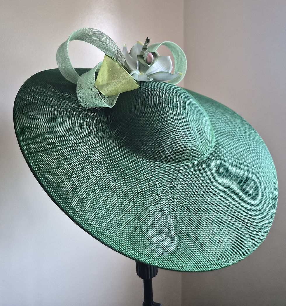 Thumbnail: F124 - Emerald Floral Disc Fascinator