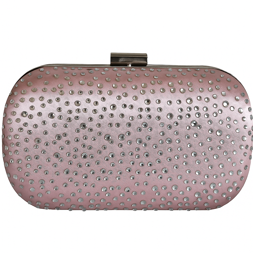 Thumbnail: B53 - Beth Jordan Blush Pink Crystal Clutch