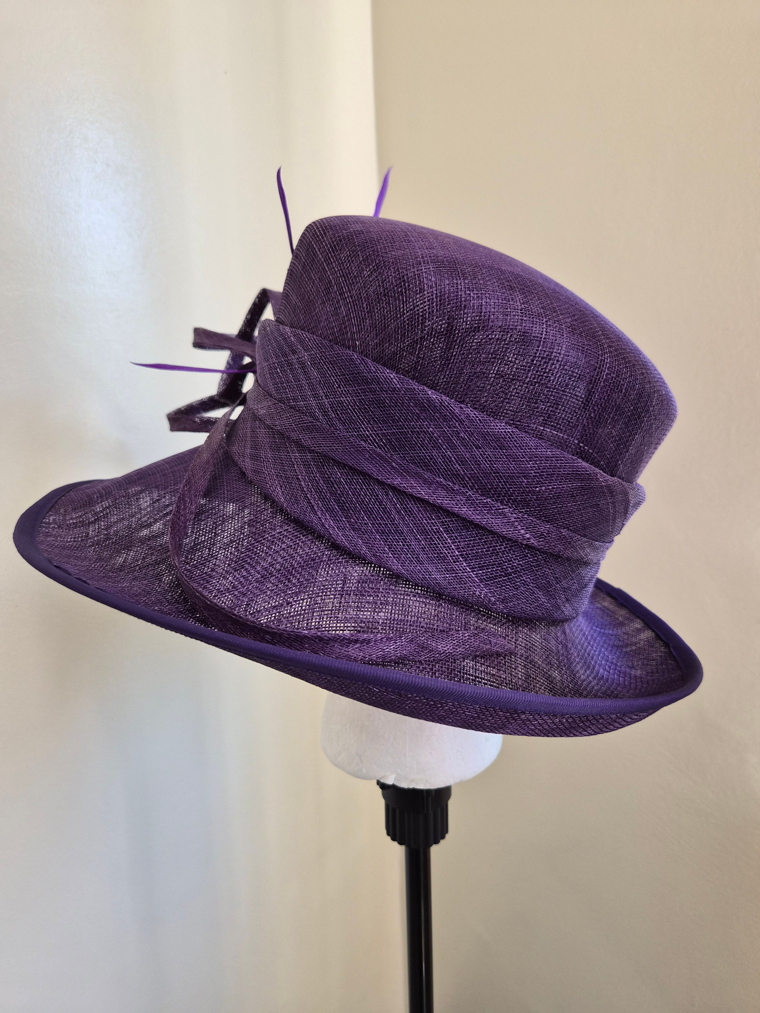 H134 - Purple Sinamay Occasion Hat
