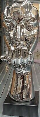 Thumbnail: Fabulous Home Silver Chrome Blowing Kiss Sculpture