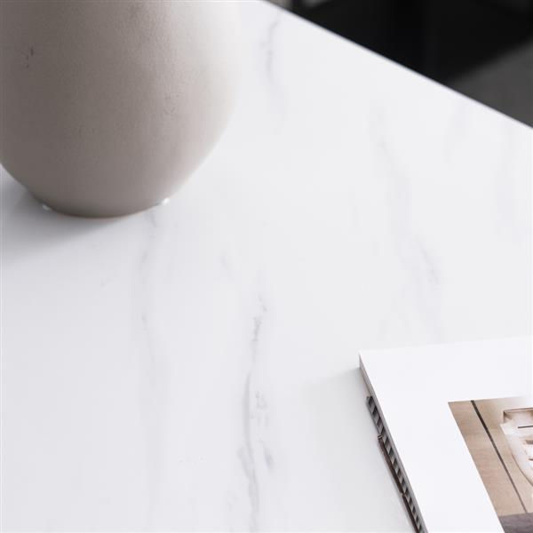 Thumbnail: Simple Table & Stool (1 Table + 2 Stools) White Marble