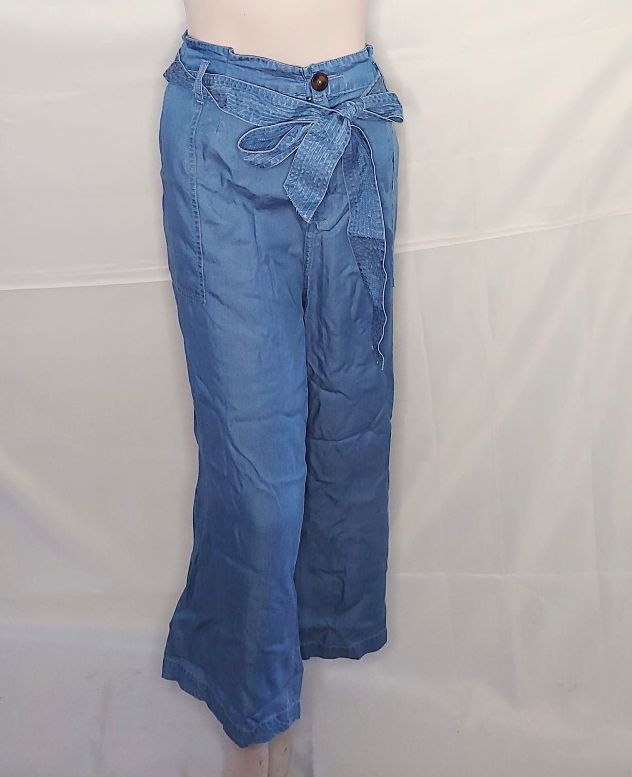 Ladies M&S Light Blue Relaxed fit Trouser UK Size 22