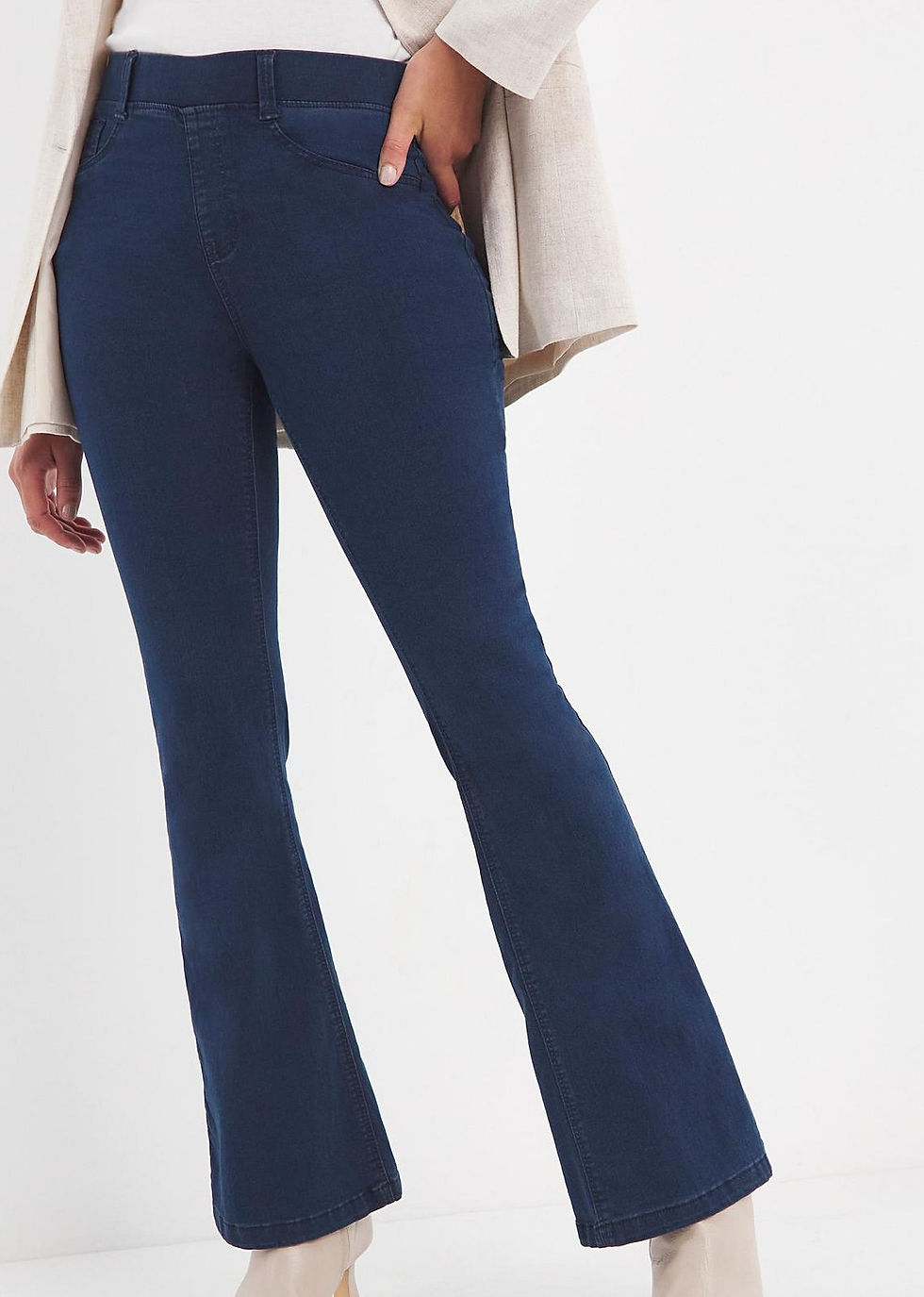 Thumbnail: #Women Demin Vintage Erin Mid Blue Pull On Bootcut Jegging Size 22