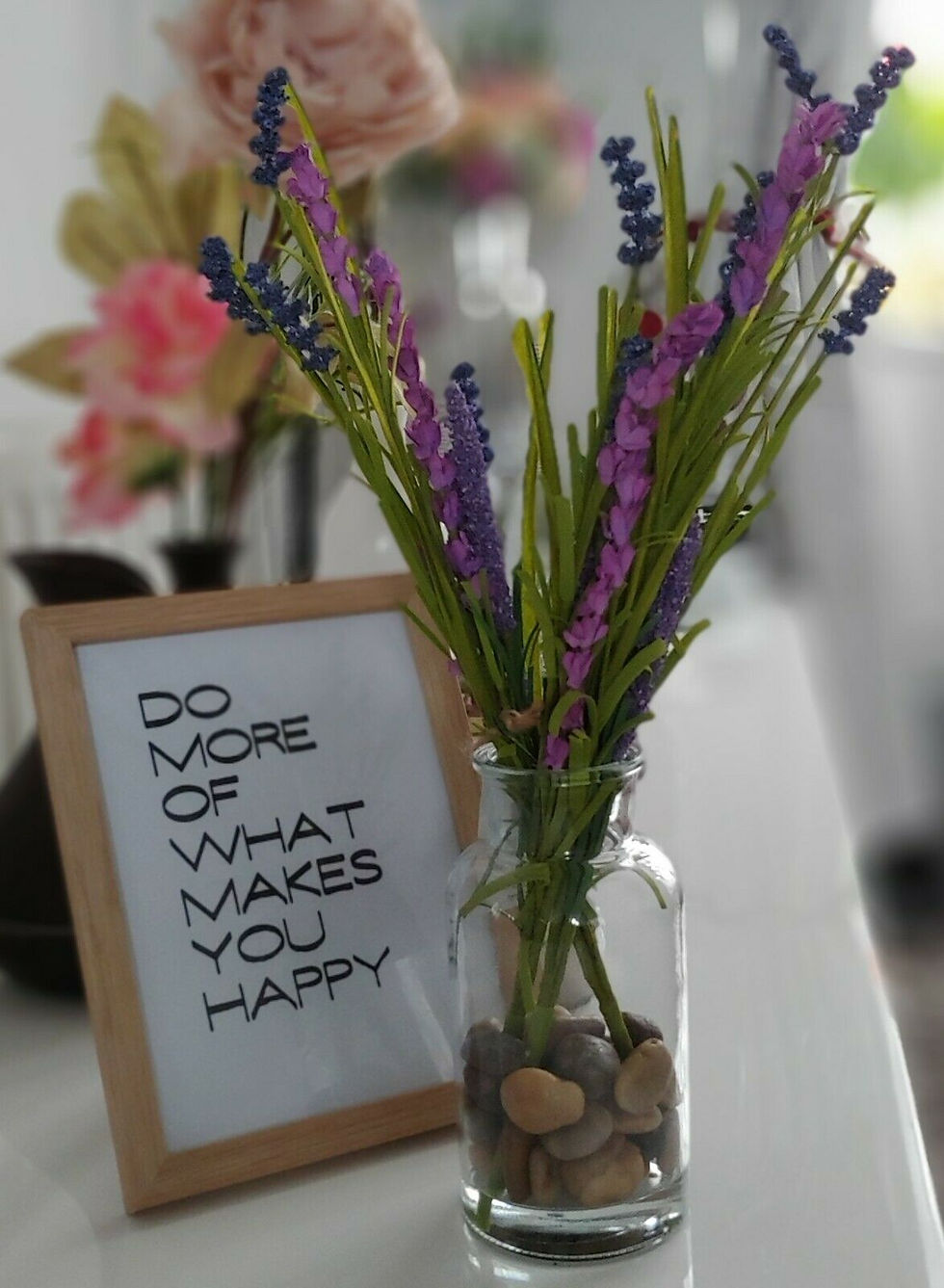 Rustic Faux Lavender Glass Vase 40cm