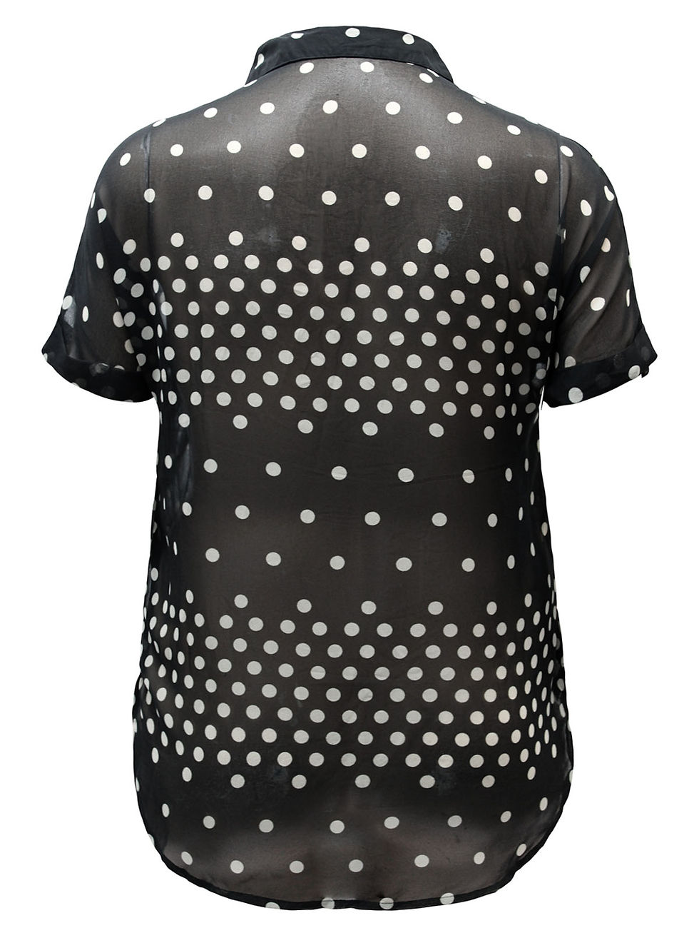 Thumbnail: Print Sheer Dipped Black Shirt UK 10.