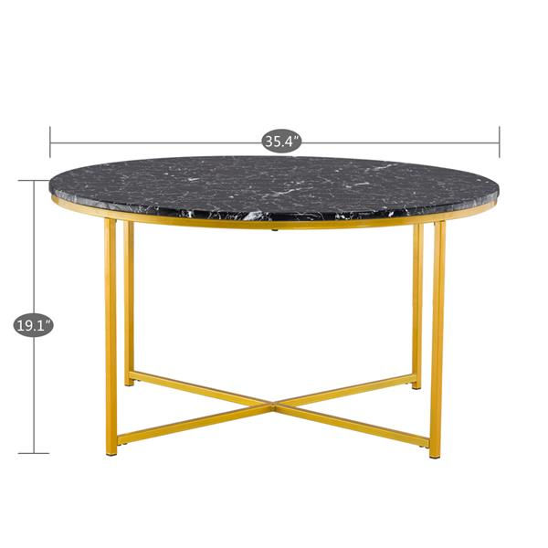 Thumbnail: Simple 90 Round Coffee Table Black Marble