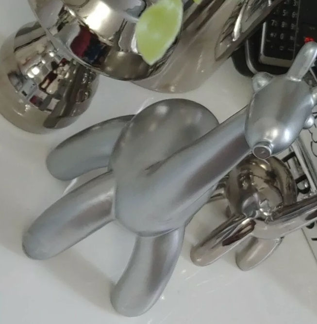 Thumbnail: Large Silver Chrome Matalic Girafe Ornament Figure Art Sculpture for Home Decor