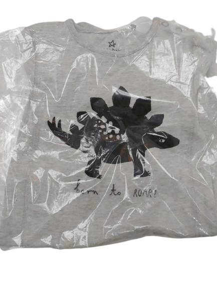 Thumbnail: N£XT Grey Baby Boy Dinosaur Sleepsuit First Size-2 months