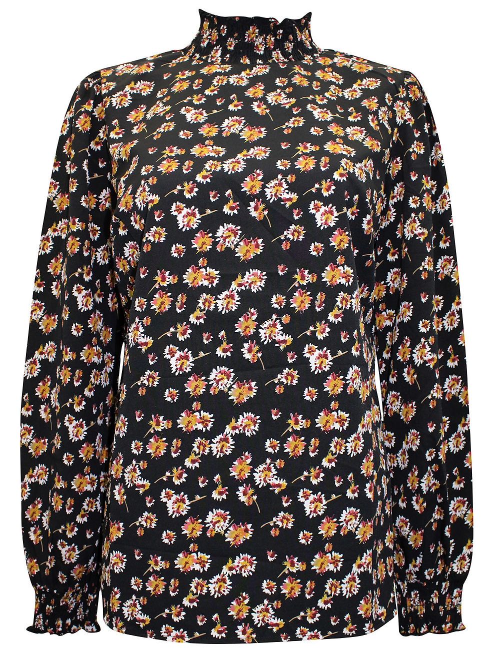 Floral Print Shirred Neckline & Cuff Top
UK Size 10 to 22