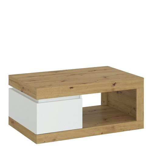 Luci 1 Drawer Coffee Table White