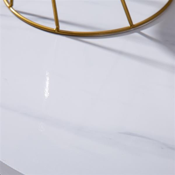 Thumbnail: Simple Round Side Table Marble White