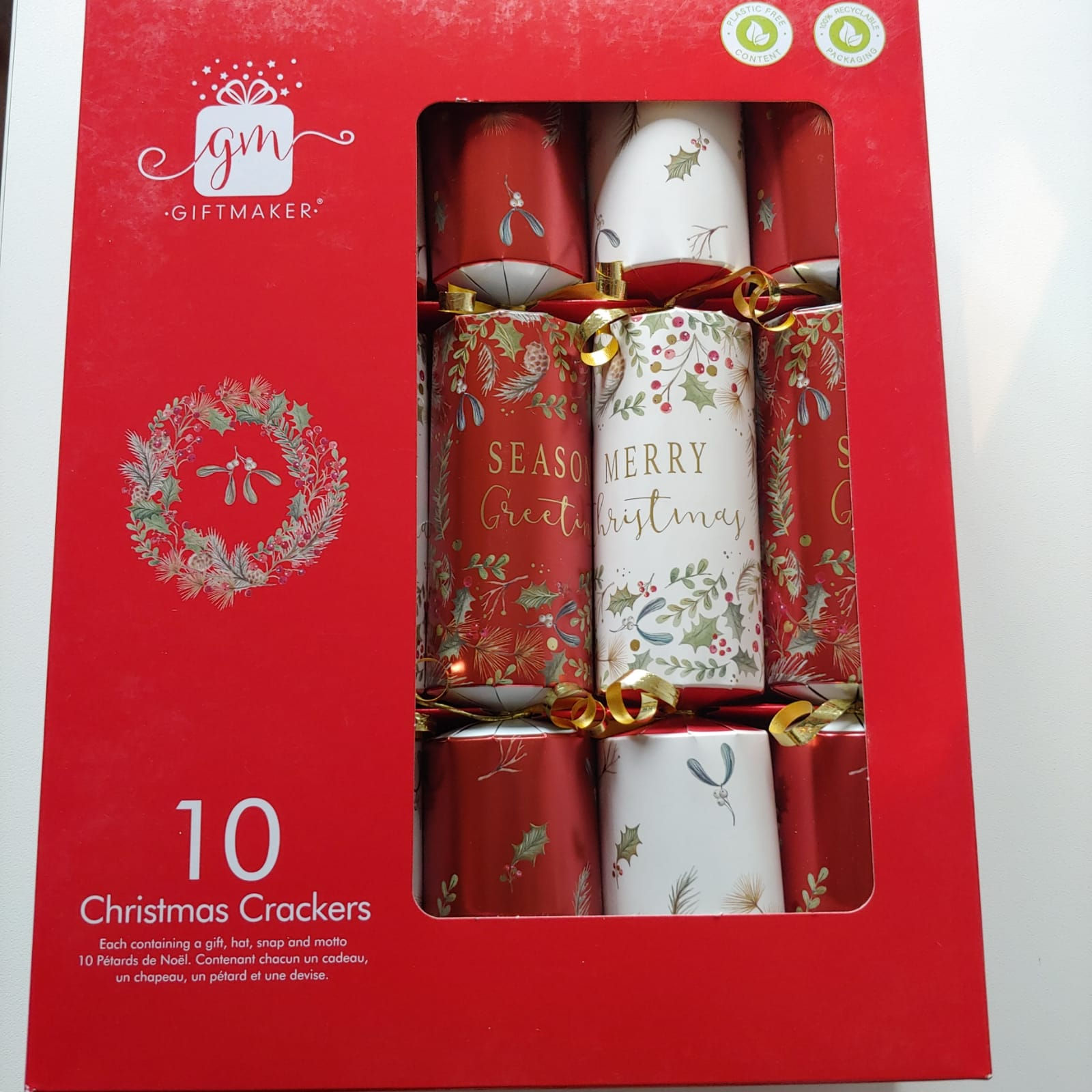 #Box Of 10 Large 14"Christmas Crackers Assorted Designs Luxury Gift Dinn