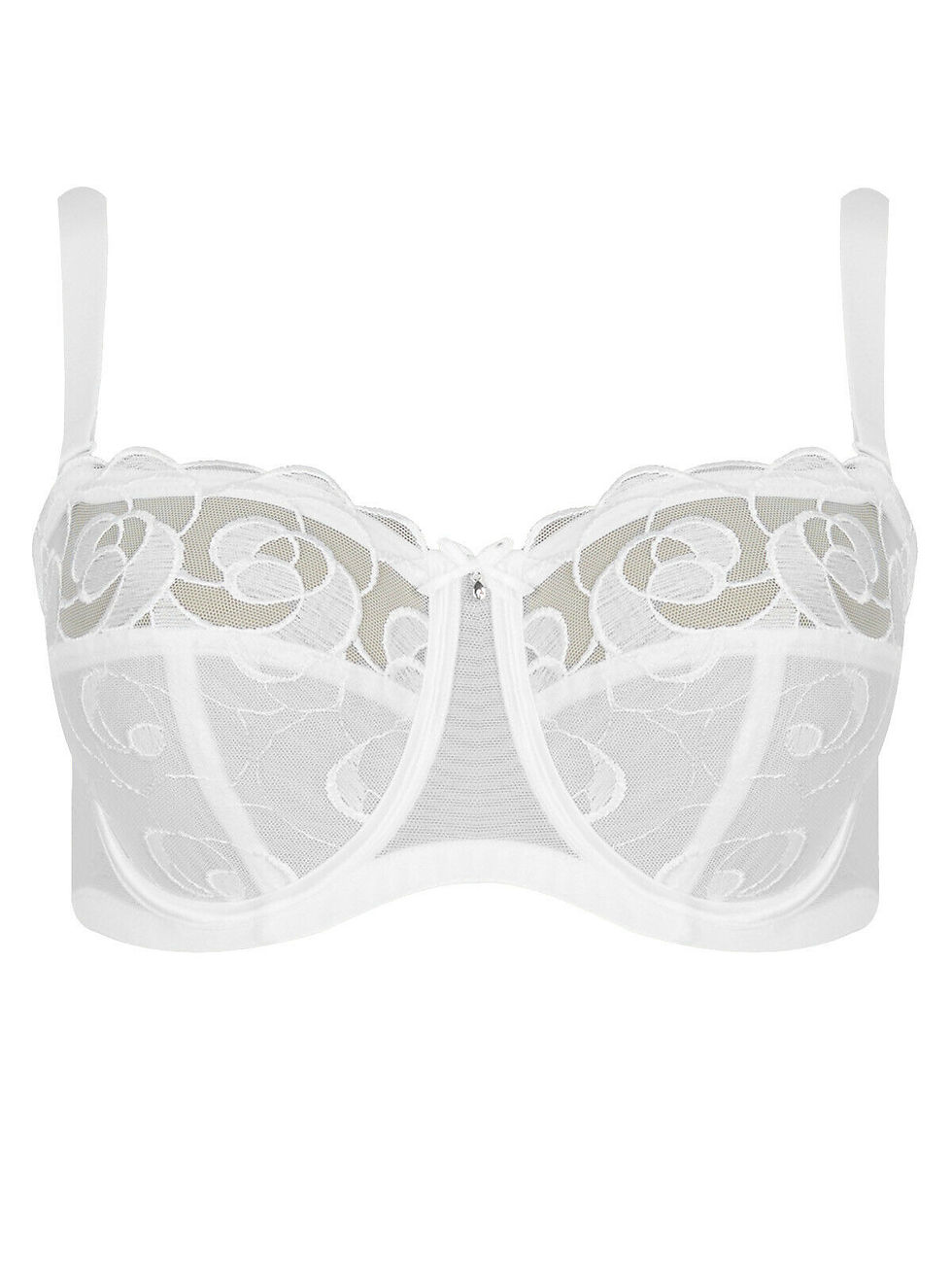 Women Ex M&S White Multiway All Over Lace Underwired Full Cup size 36DD