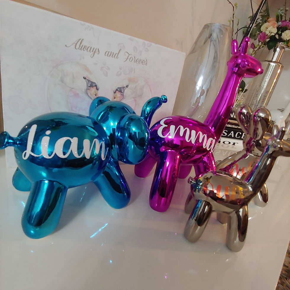 Thumbnail: Personalised large Balloon Giraffe Ornament Figure Statue Pop Art Figurine Sculp