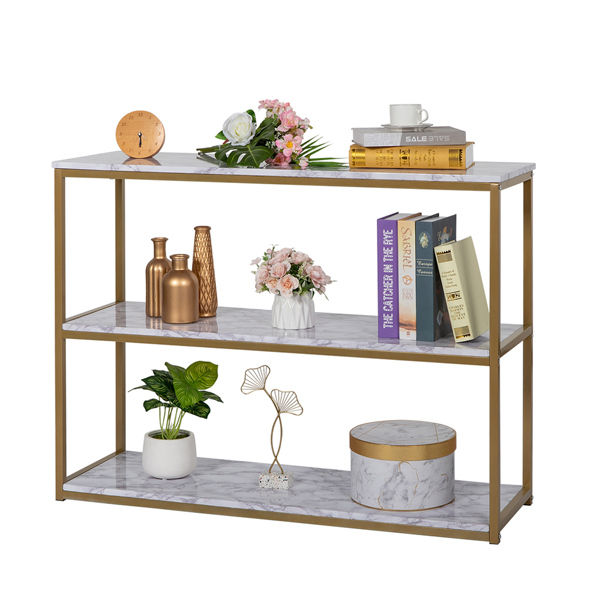 Thumbnail: 3-Tier Console Sofa Table, Industrial Table for Living Room, Entry Way, Hallway