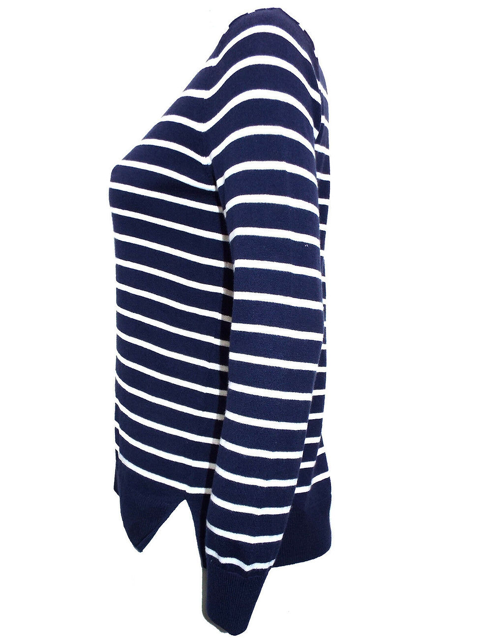 Thumbnail: Women/Ladies Ex GAP Plus Size Soft Knit Navy Jumper V neck Striped Sweater 18-22