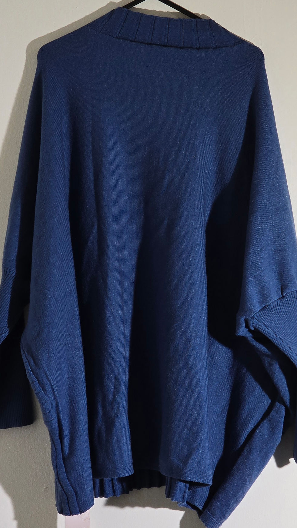 Thumbnail: Ladies EmeryRose NAVY diagonal style sweater  top UK 1XL