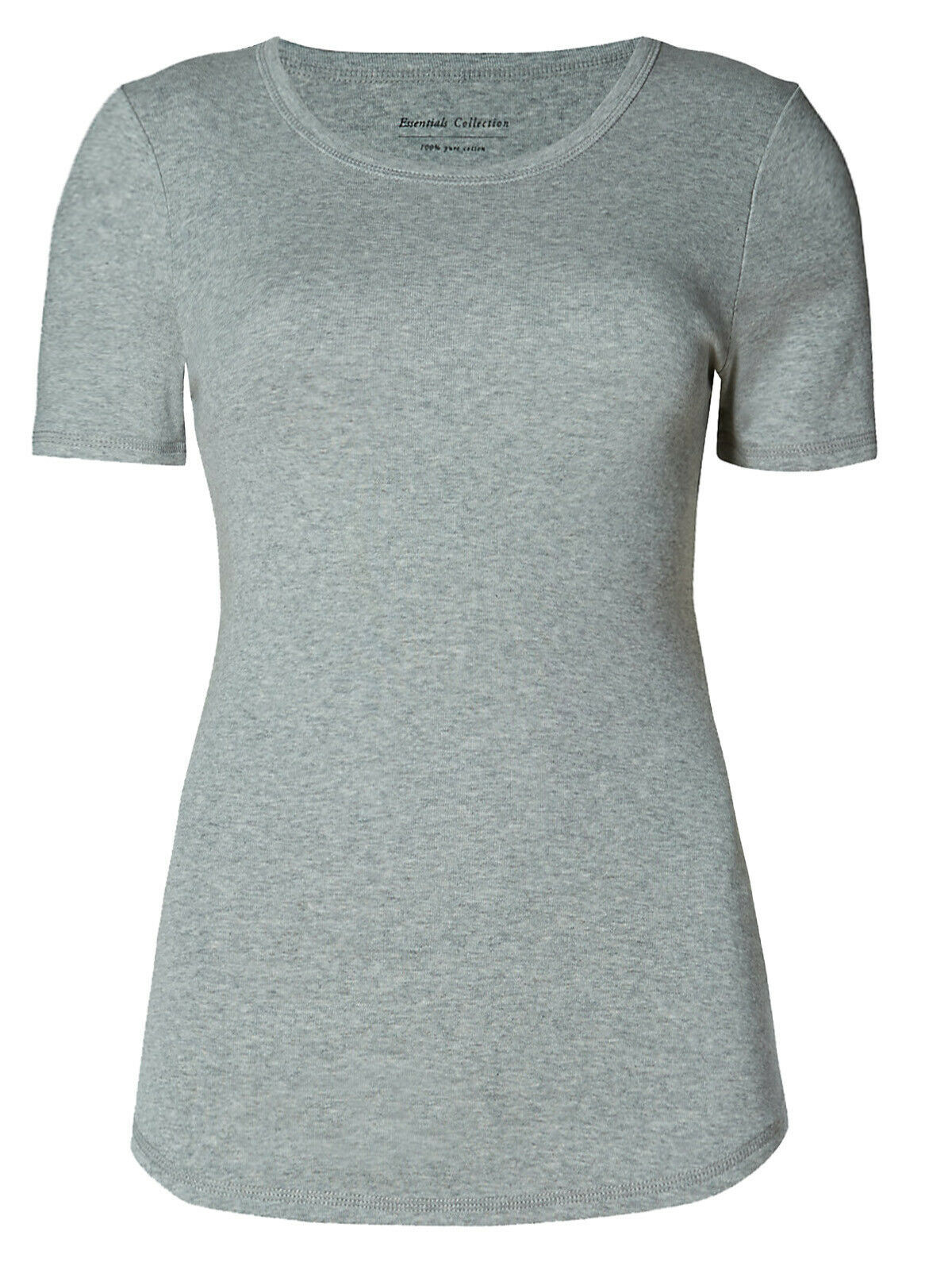 M&S GREY MARL Short Sleeve Top Size 8 -18