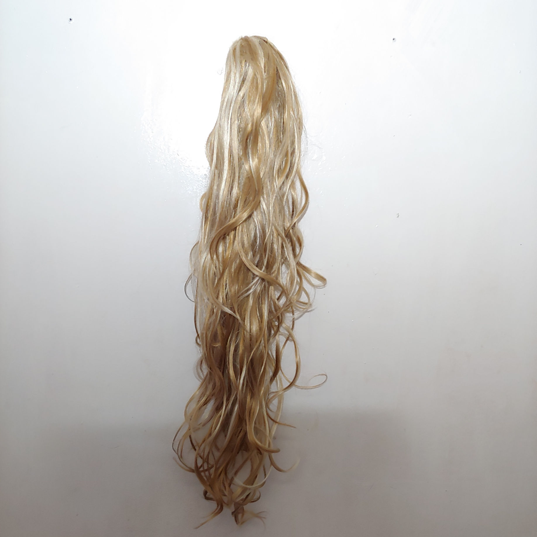 29 inches Long curly Mix blonde Drawstring Human Extensions pontail human hair