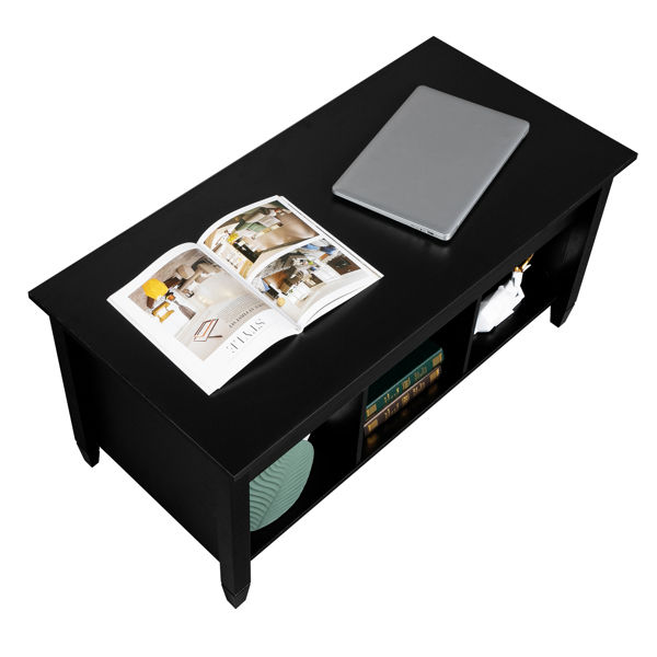 Thumbnail: Lift Top Coffee Table with a  Hidden Compartment Black