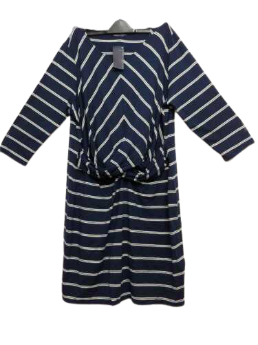 Ladies/Women's EX M&S Navy Mix Dress Sizes 22 R