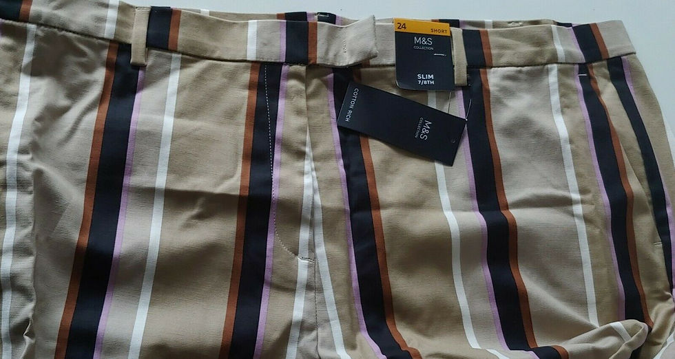 Thumbnail: Women Marks &Spencer Black Mix High Rise SLIM 7/8thb Trousers Size 6 to 24