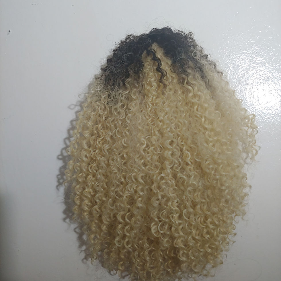 Thumbnail: 14" inches Medium Twist Curly Drawstring pontail Extension