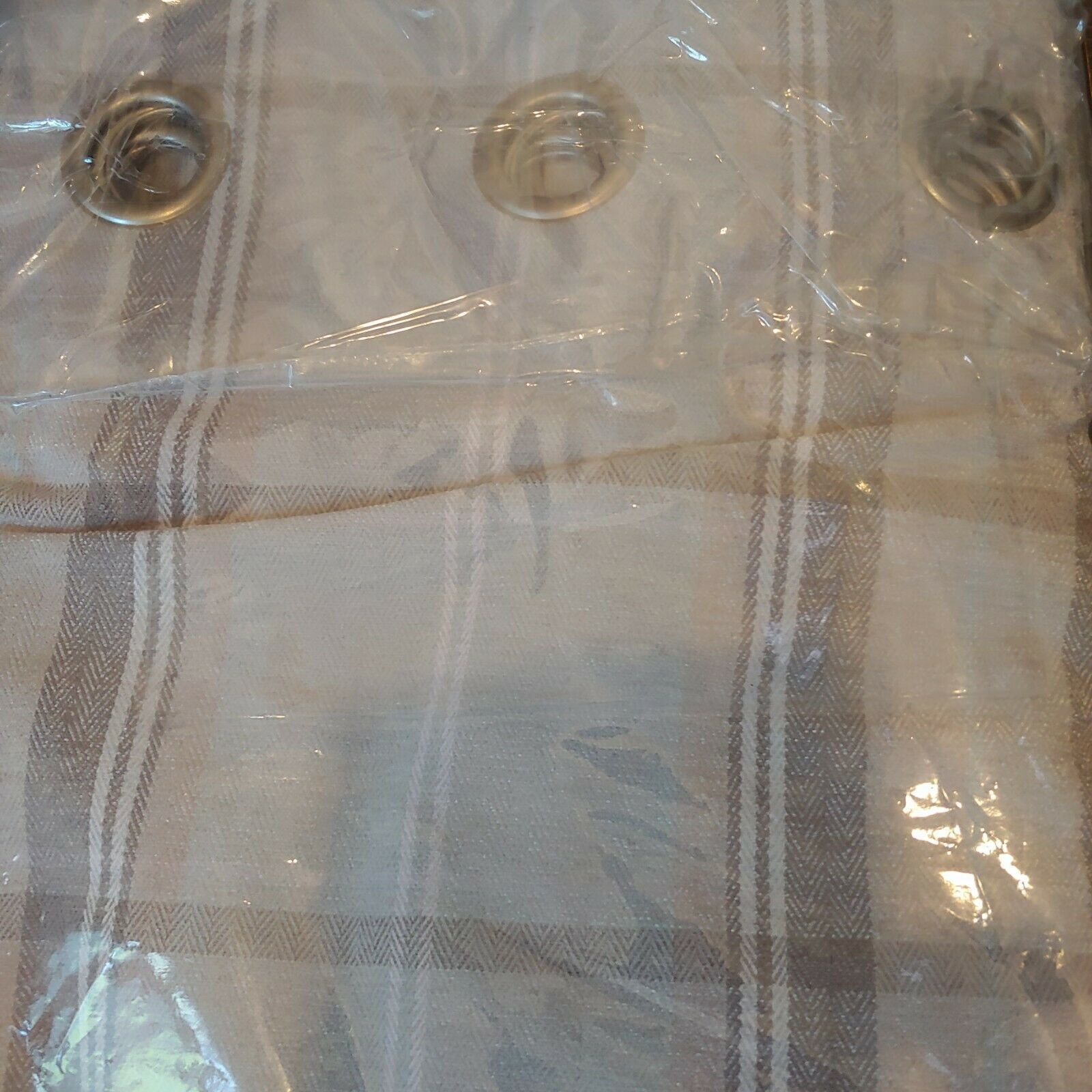 Dorma Sherborne check design chenille duckegg eyelet curtains 46x72inch RRP £95