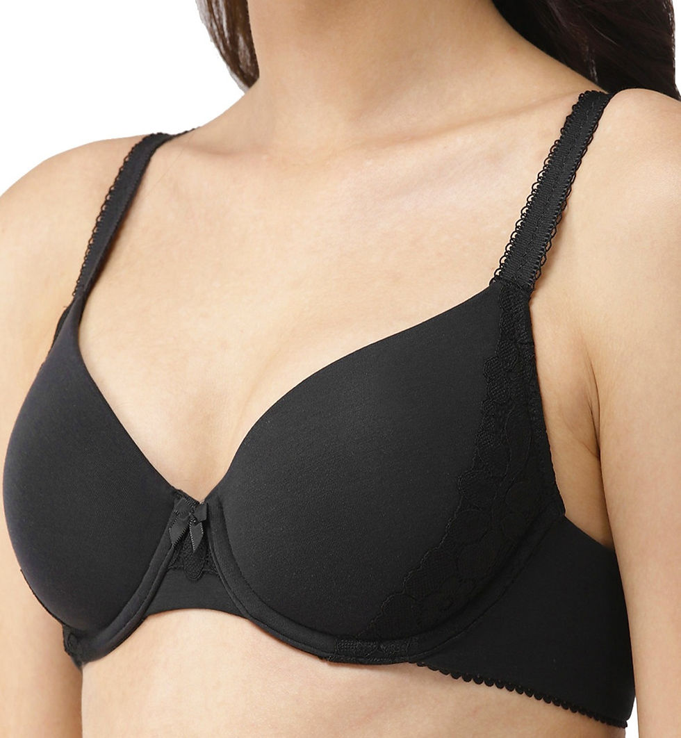 Thumbnail: Women Ex M&S Black Cool Comfort Cotton Rich Padded Full Cup Bra