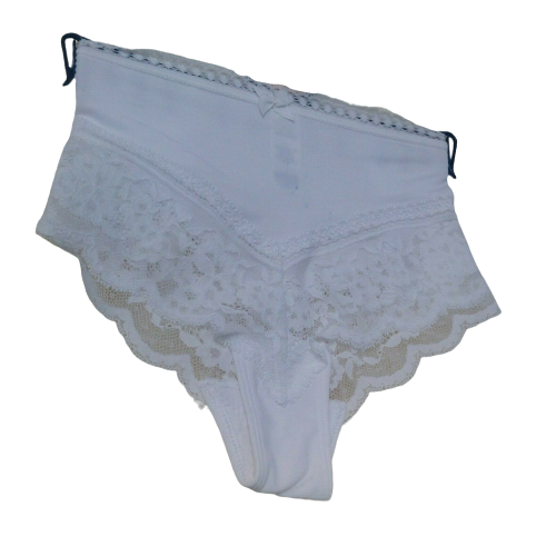 Ladies/Womens Brand New Ex M&S White Knickers Floral Pattern Size 8