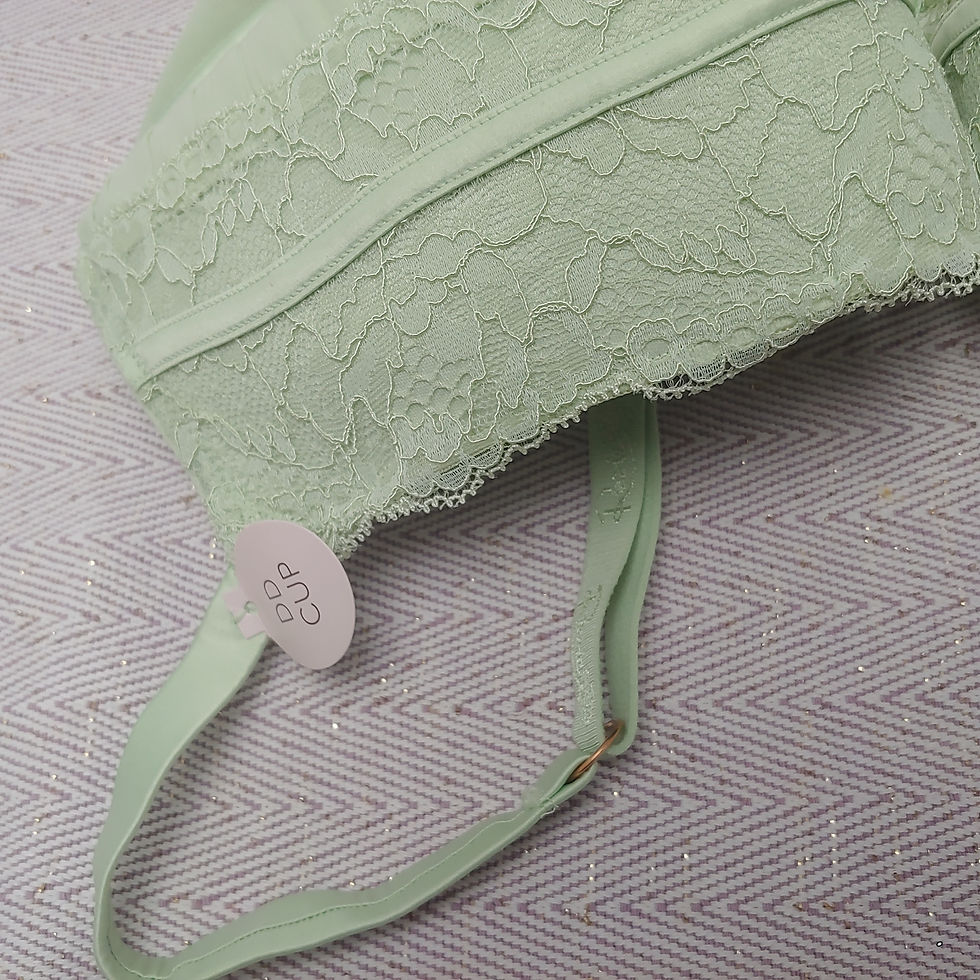 Thumbnail: Rosie Pistachio Pleat & Lace Padded Plunge Bra UK Size( 32 to 36)  A- C- DD
