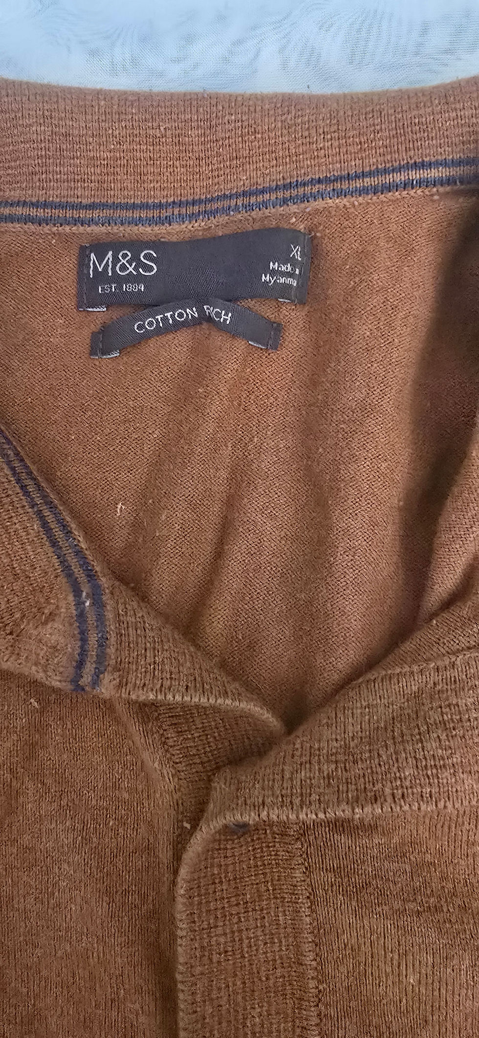 Thumbnail: Men's M&S Cinnamon short sleeve polo top UK XL