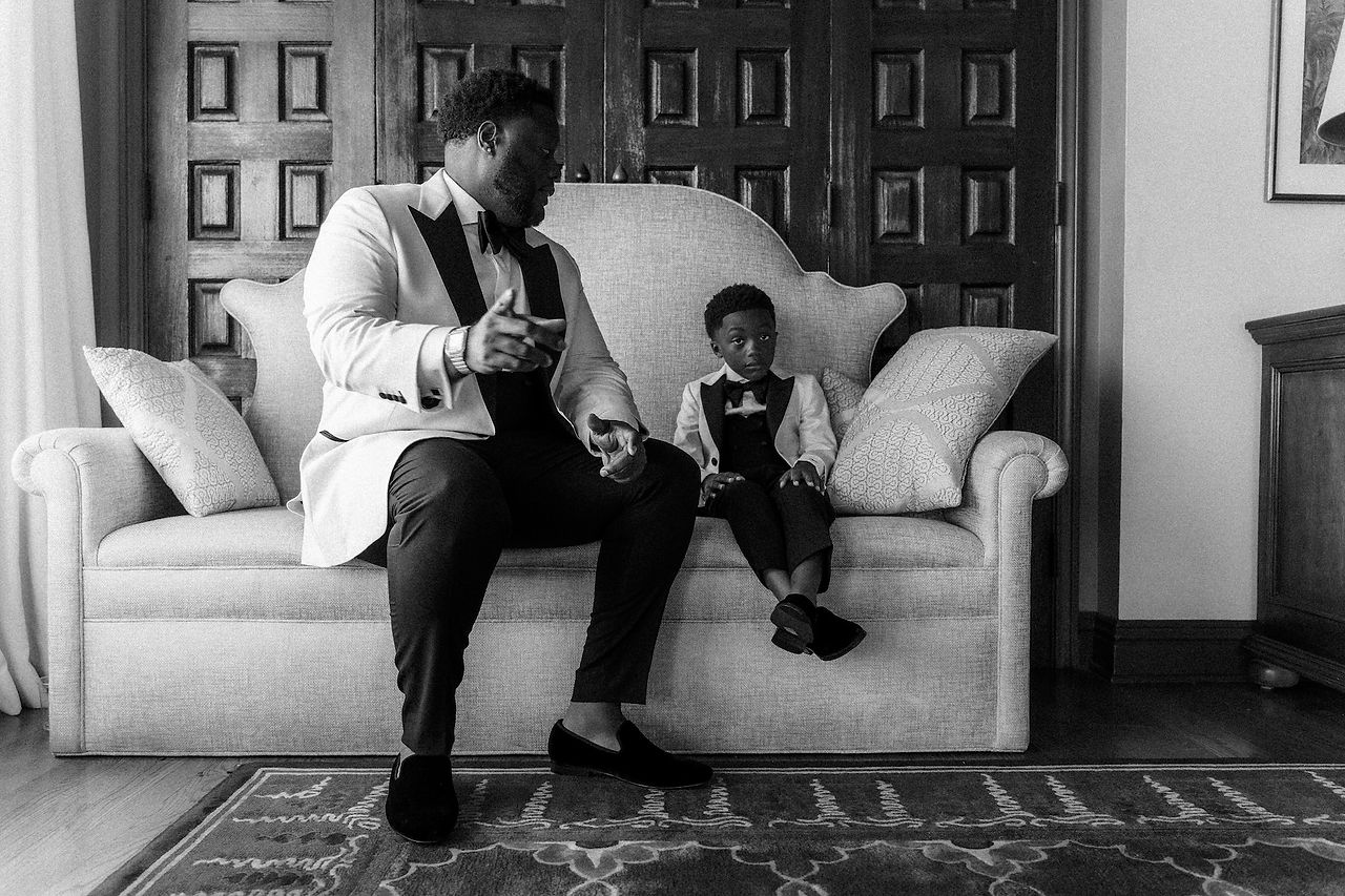 Father and son wedding photo bel-air bay club Los Angeles 